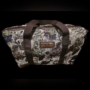 Gloria Vanderbilt Floral Travel Bag -  Brown and Green
